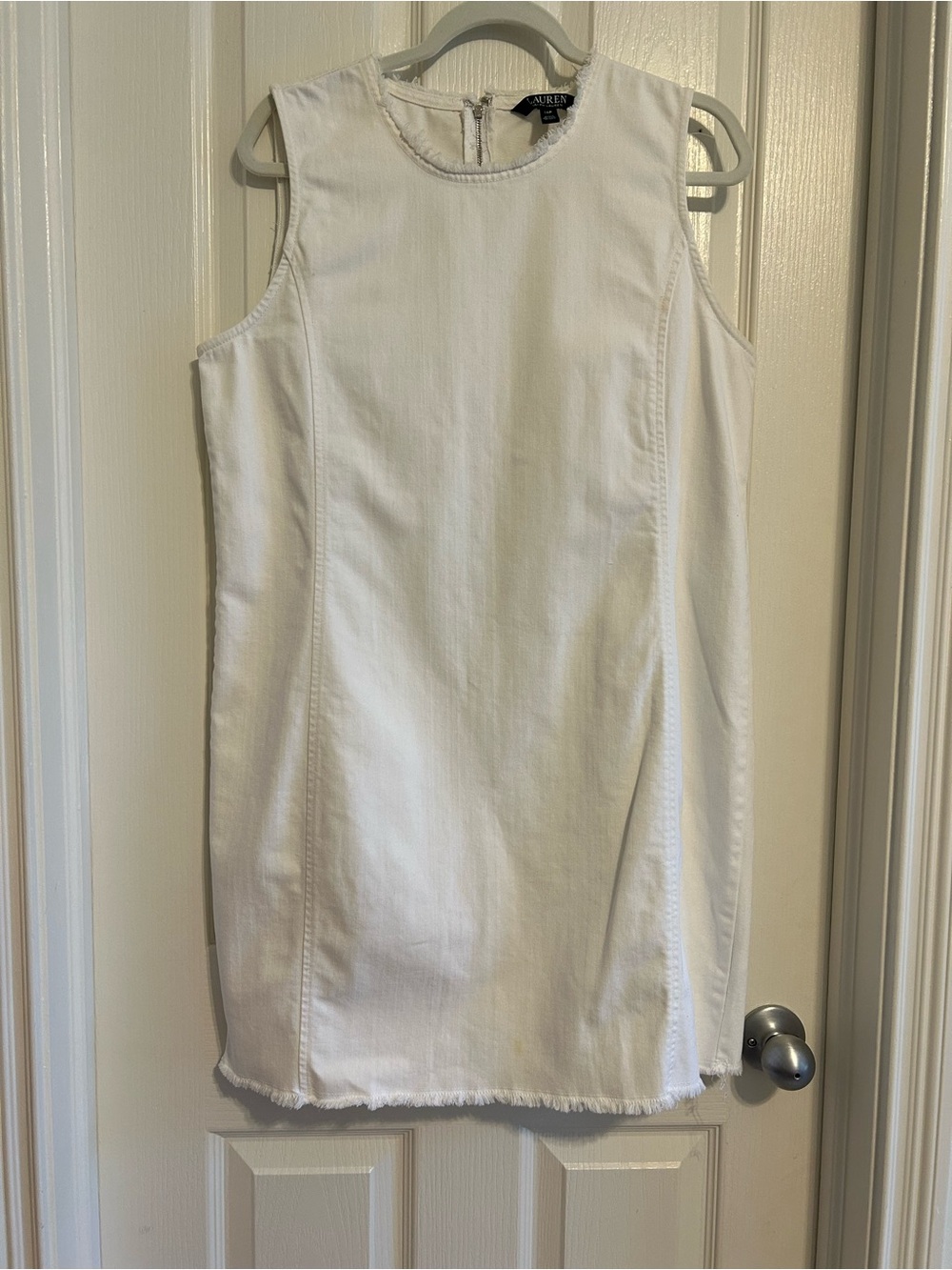 Ralph Lauren White Denim Sleeveless Shift Dress